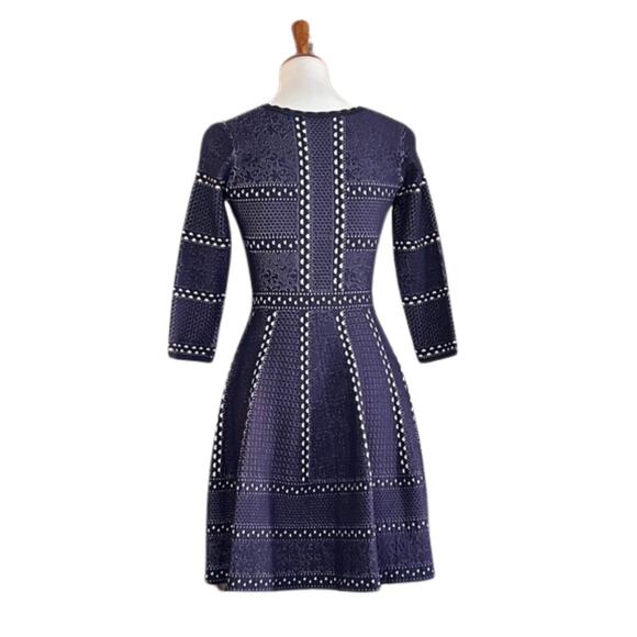 Driscoll Fit & Flare Knit Skater Dress, Navy/White Small - Picture 4 of 5